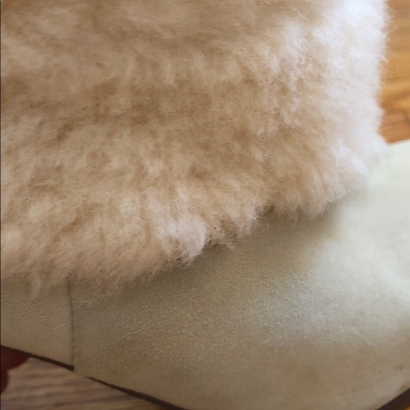 Lauren Ralph Lauren Tan Faux Shearling Heeled Boots Size 8 - Picture 11 of 13